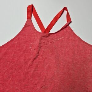 Nike Dri-Fit XL Tank Top Strappy Back Racerback Pink Heathered Just Do It Swoosh